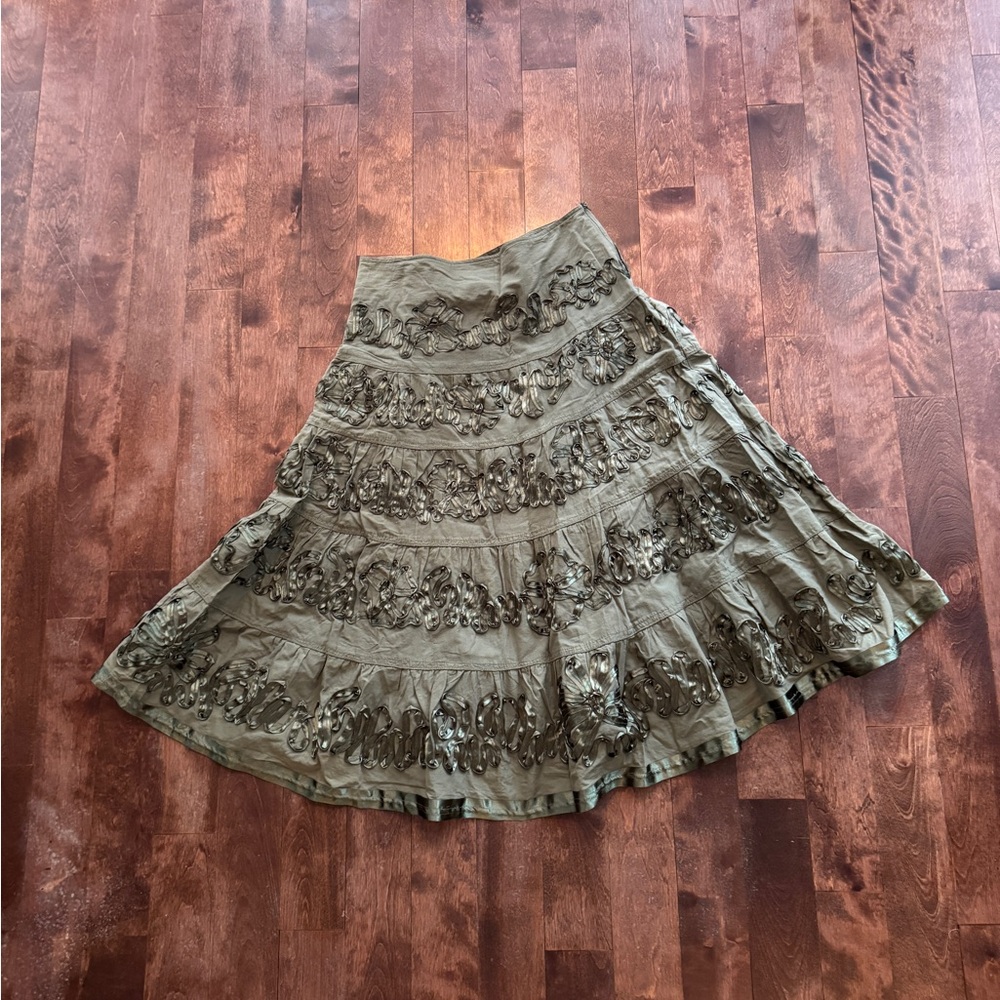 Army Green Midi Skirt